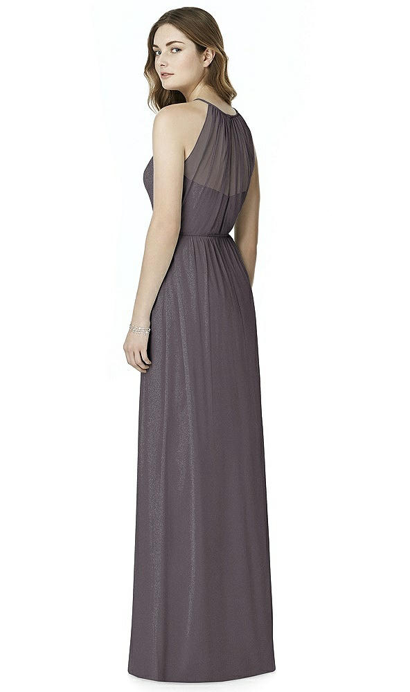 Back View - Stormy Silver Bella Bridesmaids Shimmer Dress BB100LS