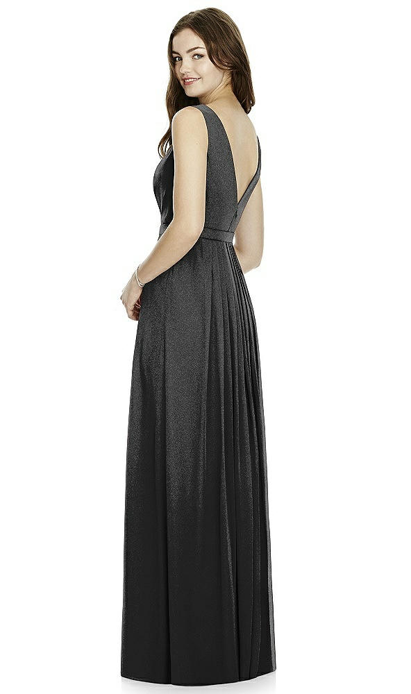 Back View - Black Silver Bella Bridesmaids Shimmer Dress BB103LS