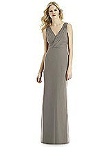 Front View Thumbnail - Mocha Gold Bella Bridesmaids Shimmer Dress BB113LS