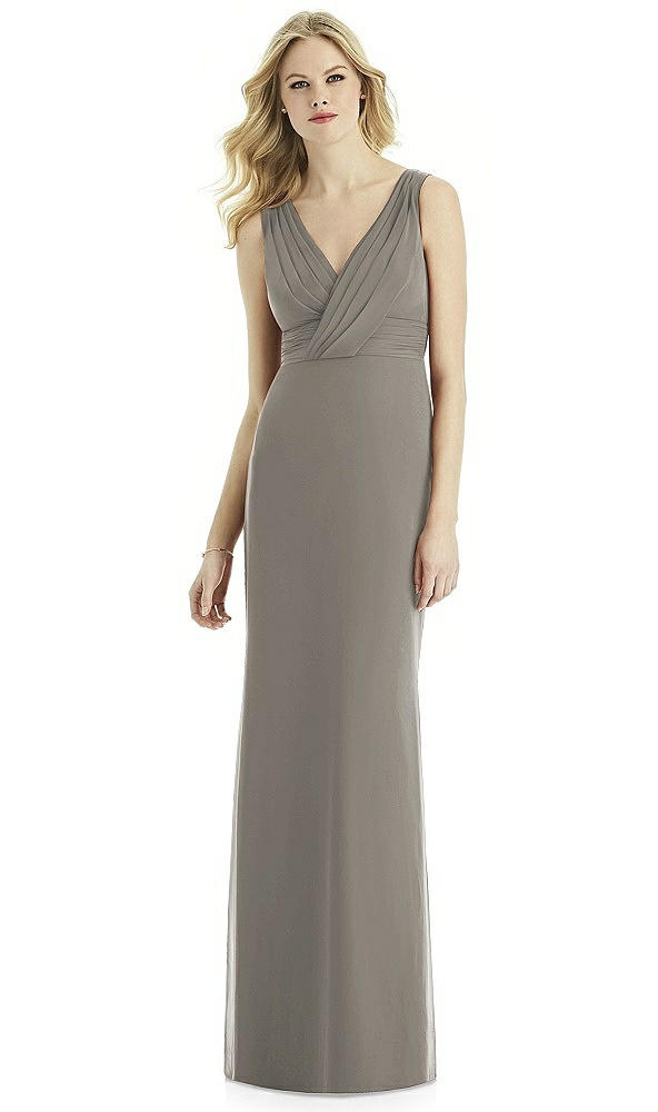 Front View - Mocha Gold Bella Bridesmaids Shimmer Dress BB113LS