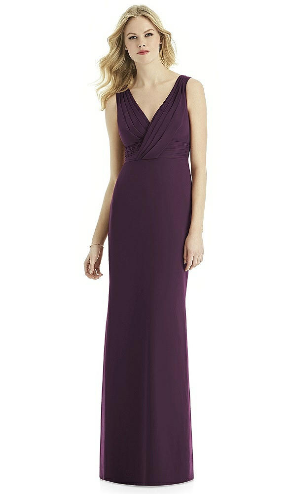 Front View - Aubergine Silver Bella Bridesmaids Shimmer Dress BB113LS