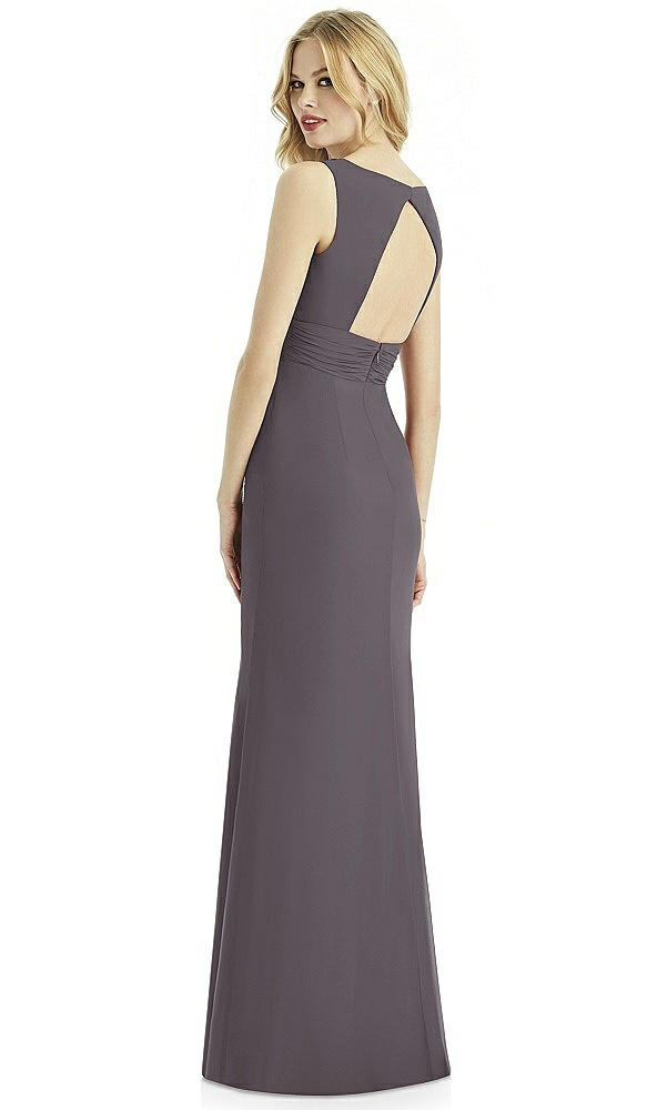 Back View - Stormy Silver Bella Bridesmaids Shimmer Dress BB113LS