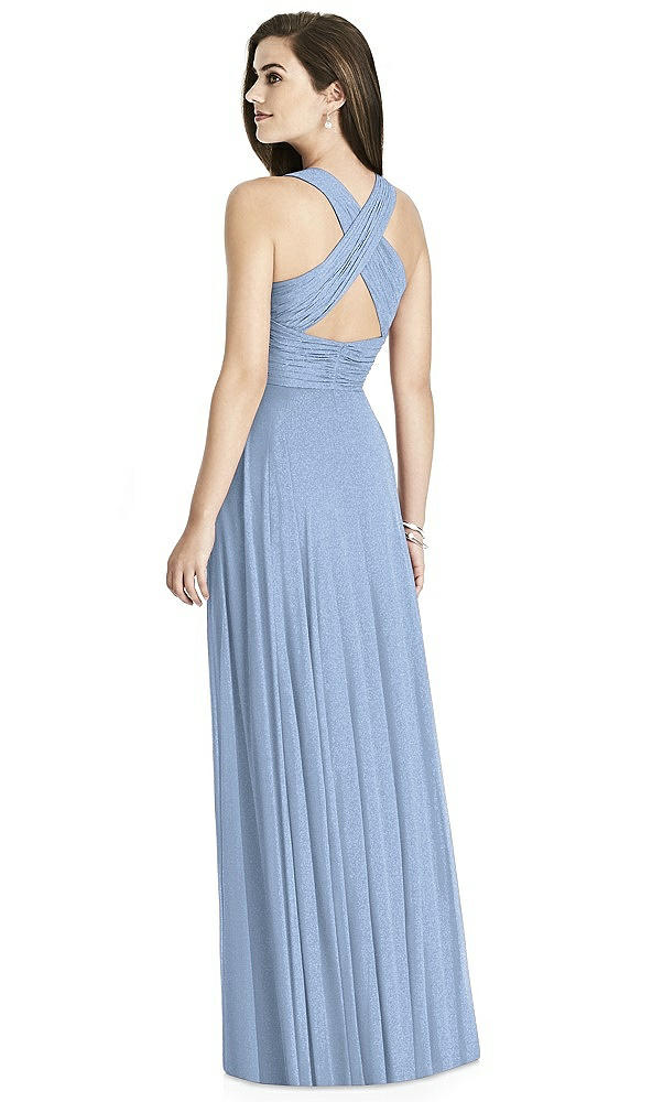Back View - Cloudy Silver Bella Bridesmaids Shimmer Dress BB117LS