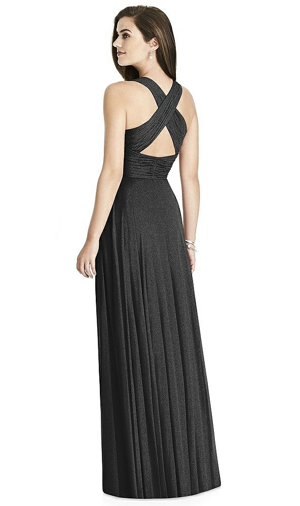 Back View - Black Silver Bella Bridesmaids Shimmer Dress BB117LS