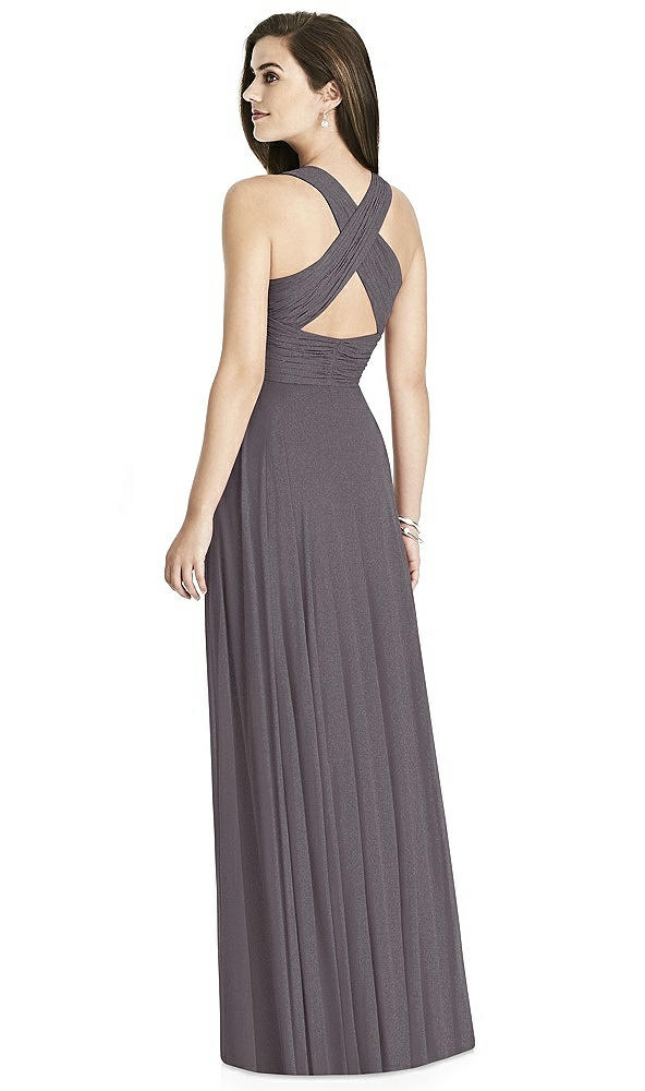 Back View - Stormy Silver Bella Bridesmaids Shimmer Dress BB117LS