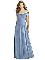 Front View Thumbnail - Cloudy Silver Bella Bridesmaid Shimmer Dress BB123LS