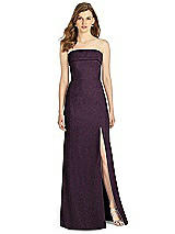 Front View Thumbnail - Aubergine Silver Bella Bridesmaid Shimmer Dress BB124LS
