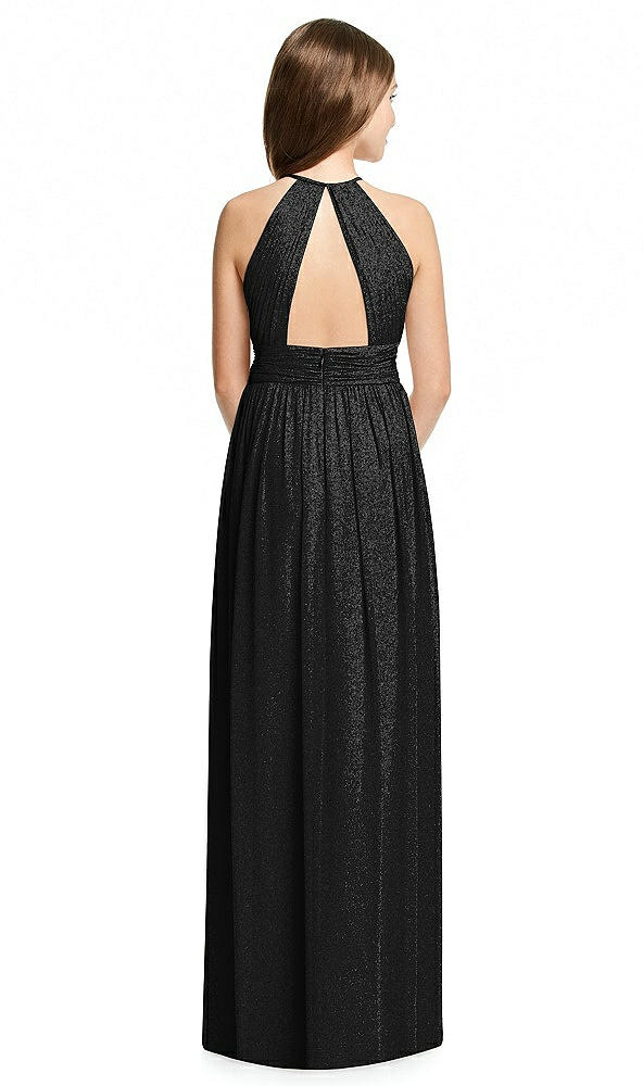 Back View - Black Silver Dessy Shimmer Junior Bridesmaid Dress JR539LS