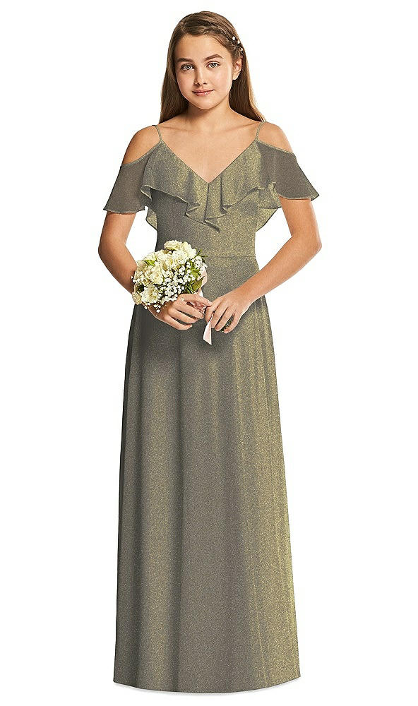 Front View - Mocha Gold Dessy Collection Junior Bridesmaid Dress JR548LS