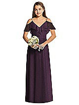 Front View Thumbnail - Aubergine Silver Dessy Collection Junior Bridesmaid Dress JR548LS