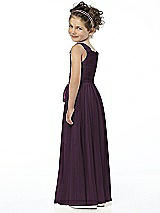 Rear View Thumbnail - Aubergine Silver Flower Girl Shimmer Dress FL4033LS