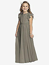 Front View Thumbnail - Mocha Gold Flower Girl Shimmer Dress FL4038LS
