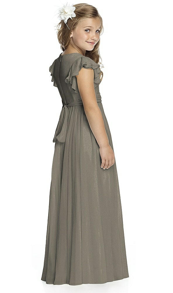 Back View - Mocha Gold Flower Girl Shimmer Dress FL4038LS