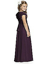 Rear View Thumbnail - Aubergine Silver Flower Girl Shimmer Dress FL4038LS