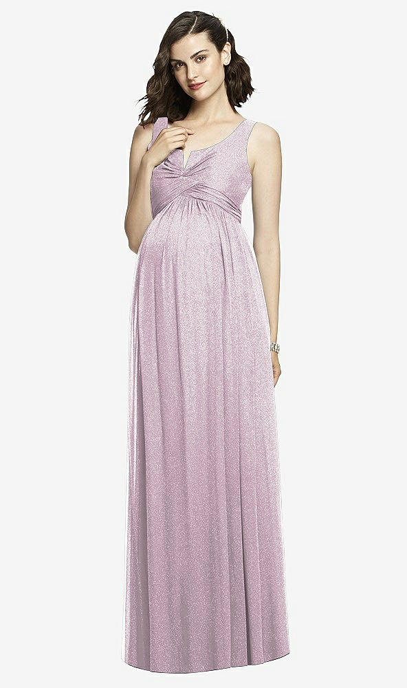 Front View - Suede Rose Silver After Six Shimmer Maternity Bridesmaid Dress M424LS