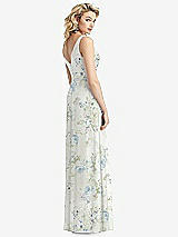 Rear View Thumbnail - Bleu Garden Sleeveless Pleated Skirt Maxi Dress with Pockets