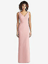 Rear View Thumbnail - Rose Sleeveless Tie Back Chiffon Trumpet Gown