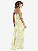 Rear View Thumbnail - Butter Yellow Strapless Chiffon Dress with Skirt Overlay