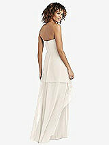 Rear View Thumbnail - Ivory Strapless Chiffon Dress with Skirt Overlay