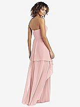Rear View Thumbnail - Rose Strapless Chiffon Dress with Skirt Overlay