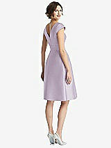 Rear View Thumbnail - Lilac Haze Cap Sleeve Pleated Cocktail Dress with Pockets