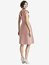Rear View Thumbnail - Neu Nude Cap Sleeve Pleated Cocktail Dress with Pockets