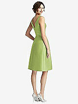 Rear View Thumbnail - Mojito V-Neck Pleated Skirt Cocktail Dress with Pockets