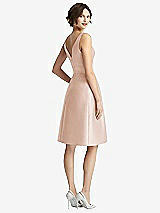 Rear View Thumbnail - Cameo V-Neck Pleated Skirt Cocktail Dress with Pockets