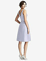 Rear View Thumbnail - Silver Dove V-Neck Pleated Skirt Cocktail Dress with Pockets