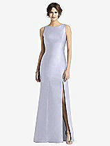 Front View Thumbnail - Silver Dove Sleeveless Satin Trumpet Gown with Bow at Open-Back
