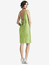 Front View Thumbnail - Mojito Bow Open-Back Satin Cocktail Dress with Front Slit