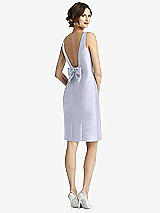 Front View Thumbnail - Silver Dove Bow Open-Back Satin Cocktail Dress with Front Slit