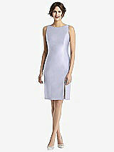 Rear View Thumbnail - Silver Dove Bow Open-Back Satin Cocktail Dress with Front Slit