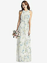 Front View Thumbnail - Bleu Garden Sleeveless Halter Chiffon Maxi Dress