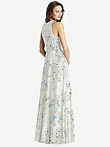 Rear View Thumbnail - Bleu Garden Sleeveless Halter Chiffon Maxi Dress