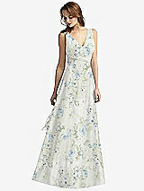 Front View Thumbnail - Bleu Garden Sleeveless V-Neck Chiffon Wrap Dress