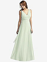 Front View Thumbnail - Mint Green Sleeveless V-Neck Chiffon Wrap Dress