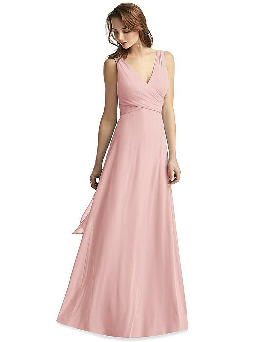 Sleeveless V-Neck Chiffon Wrap Dress