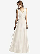 Front View Thumbnail - Ivory Sleeveless V-Neck Chiffon Wrap Dress