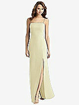 Alt View 2 Thumbnail - Butter Yellow Tie-Back Cutout Trumpet Gown with Front Slit