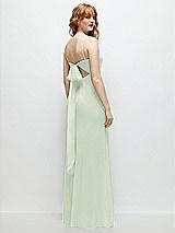 Alt View 1 Thumbnail - Mint Green Tie-Back Cutout Trumpet Gown with Front Slit