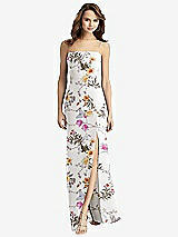 Alt View 2 Thumbnail - Butterfly Botanica Ivory Tie-Back Cutout Trumpet Gown with Front Slit