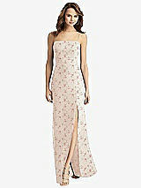 Alt View 2 Thumbnail - Coquette Floral Print Tie-Back Cutout Trumpet Gown with Front Slit