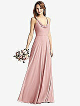 Front View Thumbnail - Rose Cowl Neck Criss Cross Back Maxi Dress