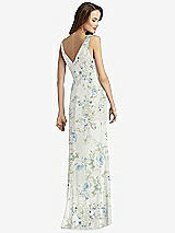 Rear View Thumbnail - Bleu Garden Sleeveless V-Back Long Trumpet Gown