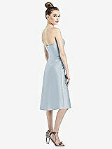 Rear View Thumbnail - Mist Strapless Notch Satin Cocktail Dress with Pockets
