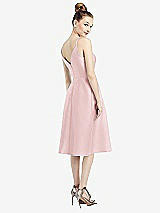 Rear View Thumbnail - Ballet Pink Draped Faux Wrap Cocktail Dress with Pockets