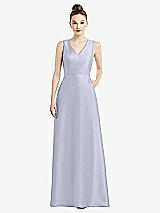 Front View Thumbnail - Silver Dove Sleeveless V-Neck Satin Dress with Pockets