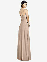 Rear View Thumbnail - Topaz Spaghetti Strap Chiffon Maxi Dress with Jeweled Sash