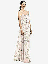 Alt View 1 Thumbnail - Blush Garden Spaghetti Strap Chiffon Maxi Dress with Jeweled Sash